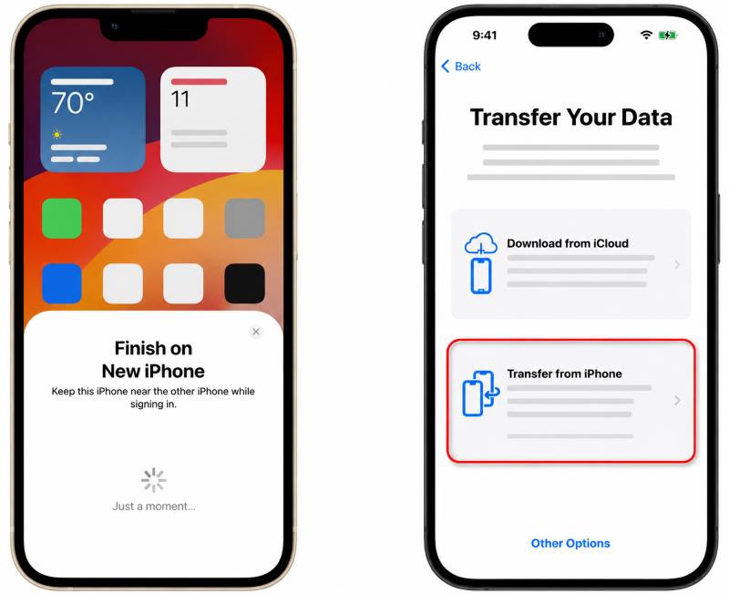 Quick Start Transfer from iPhone