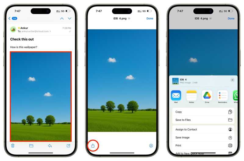 Save Photo iPhone Email