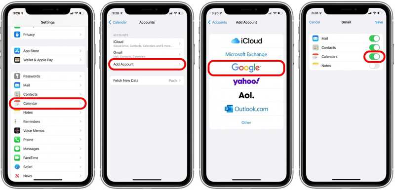 Календарь iPhone Google