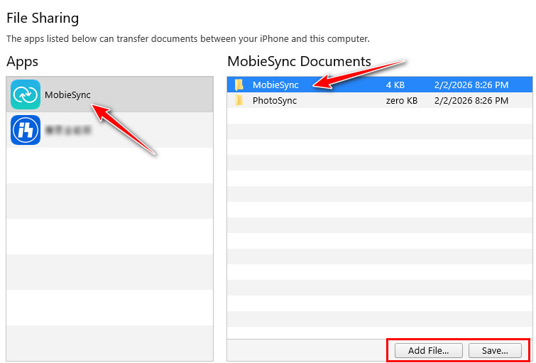 Sdílení souborů mezi zařízeními iDevices a počítačem