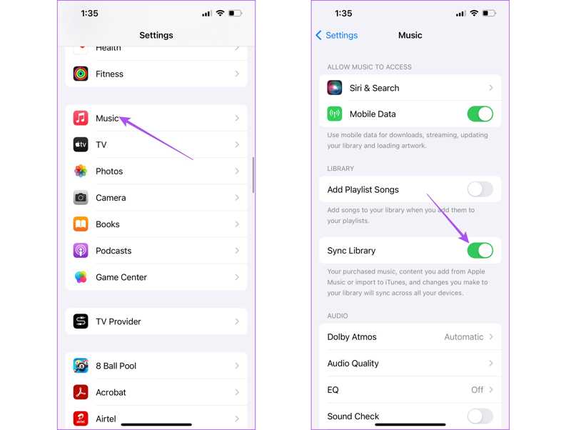 Synkroniser bibliotek
