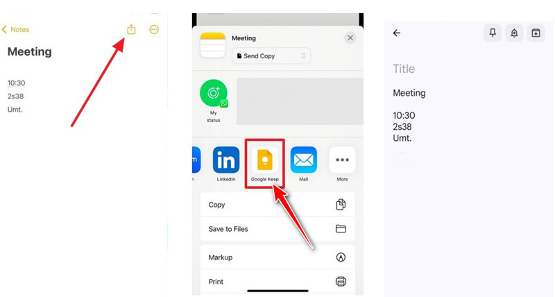 Google Keep を介して iPhone のメモを Android に共有する
