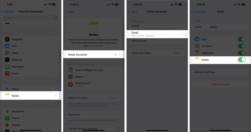 Gmail Примечания