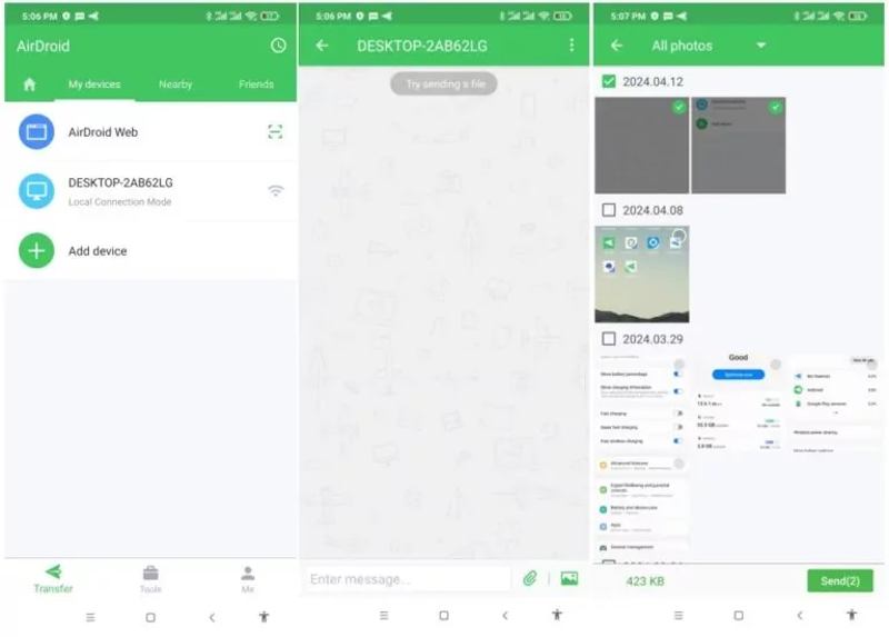 Airdroid File Transfer