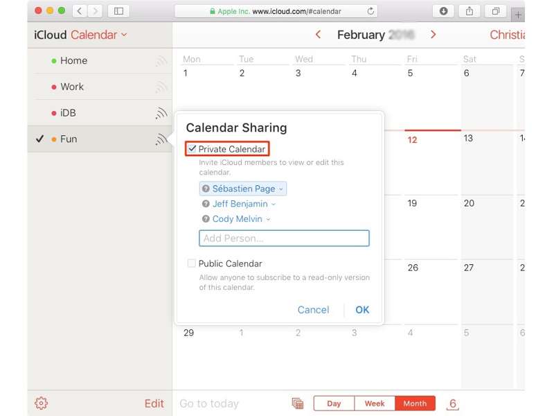 Kişi Ekle iCloud Takvimi