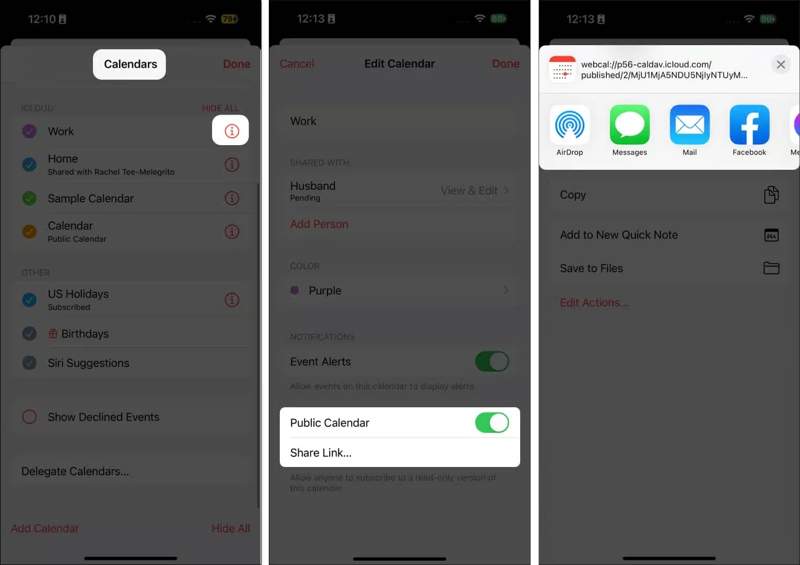 Takvim bağlantısını paylaş