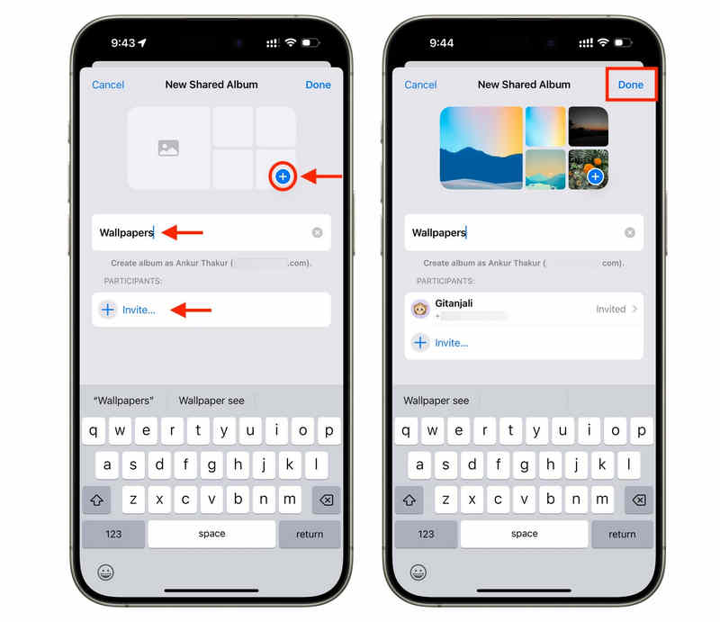 Add Photo And Invite People