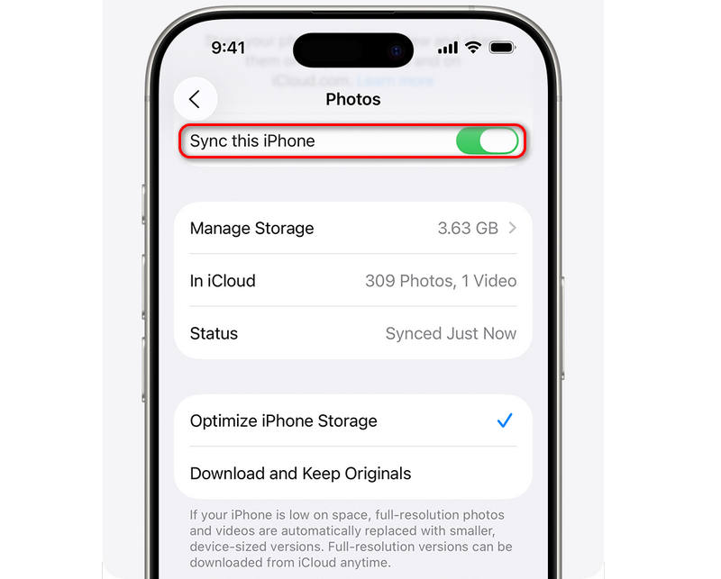 Turn On iCloud Photos On iPhone