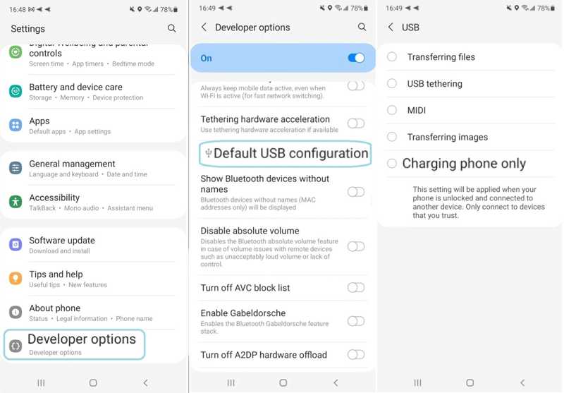 Fichier de transfert USB