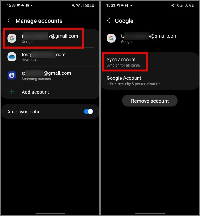 Konto synchronisieren Android