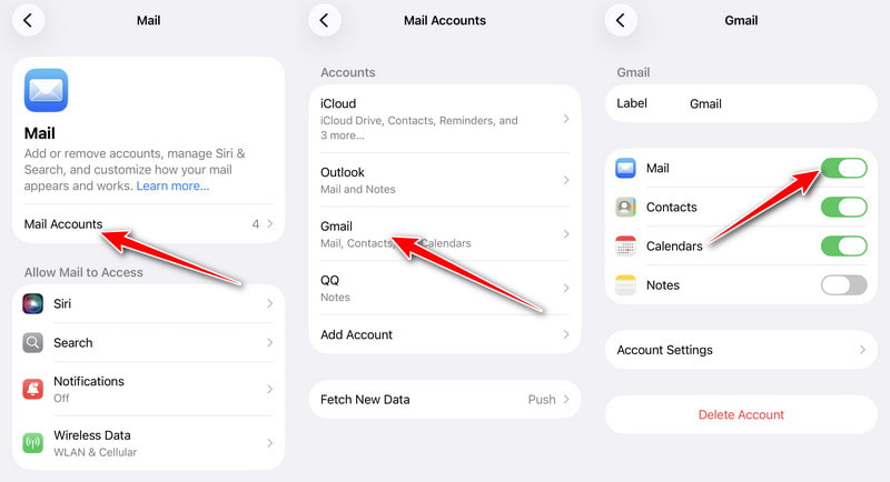 Gmail szinkronizálása iPhone-on