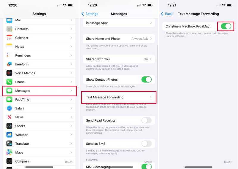Textmeddelande vidarebefordran