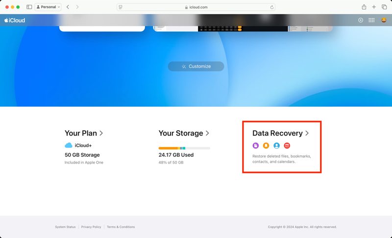 iCloud 資料恢復