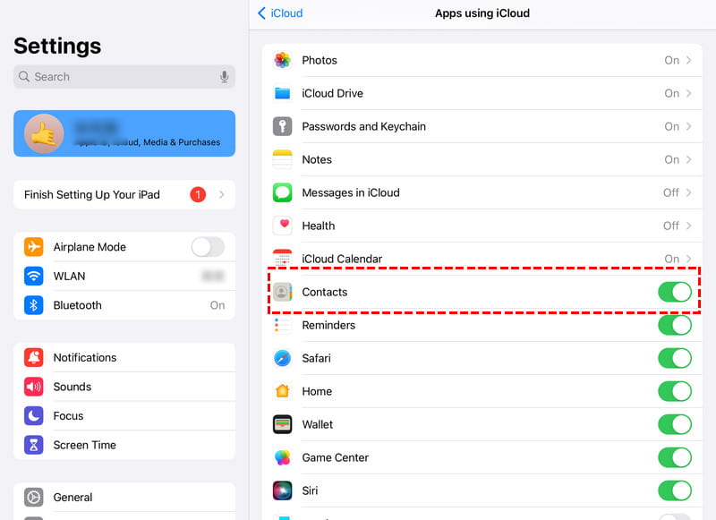 Enable Contacts Sync Ipad