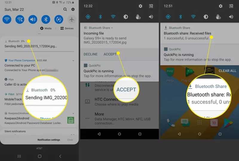 Bluetooth-bestand accepteren