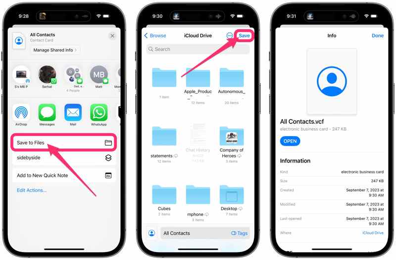 Kontakter till filer