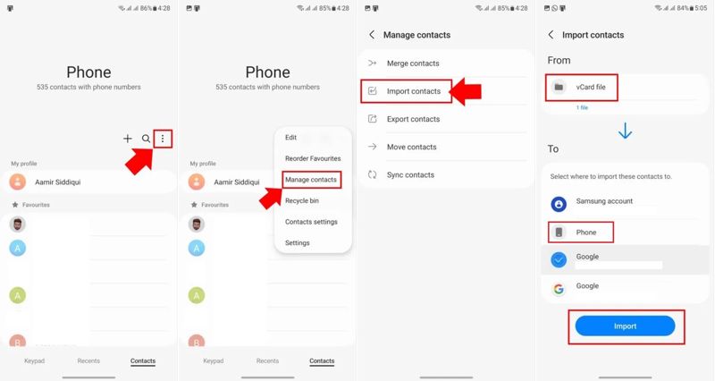 Importera kontakttelefon