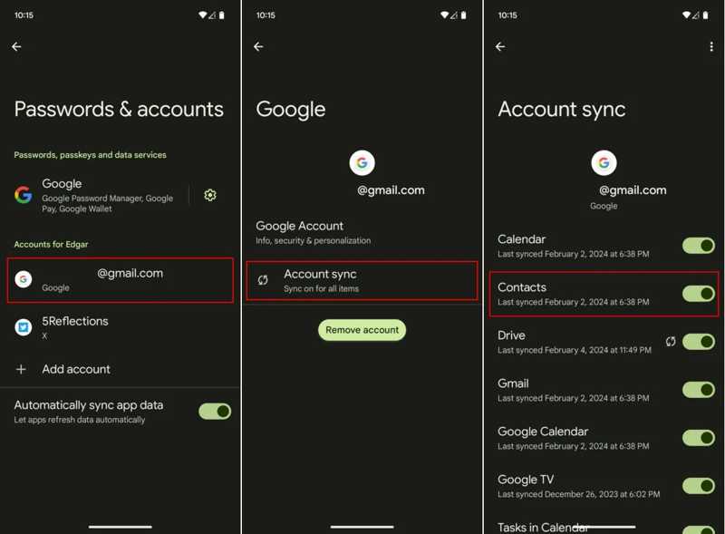 Synkronisera kontakter Android
