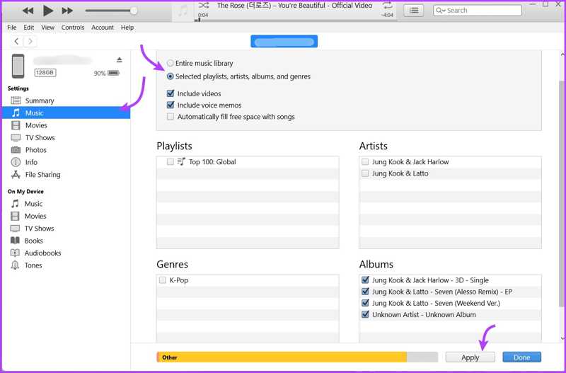 Transferir música a iTunes