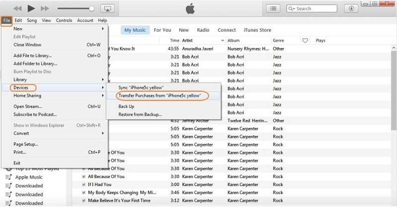 Transfer Purchased Itunes
