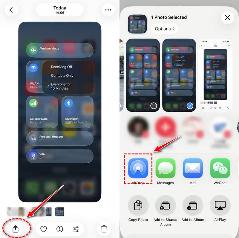 Enviar fotos por AirDrop desde iPhone a iPad