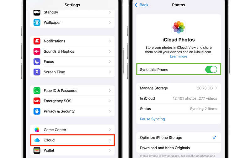 Turn on iCloud Photos
