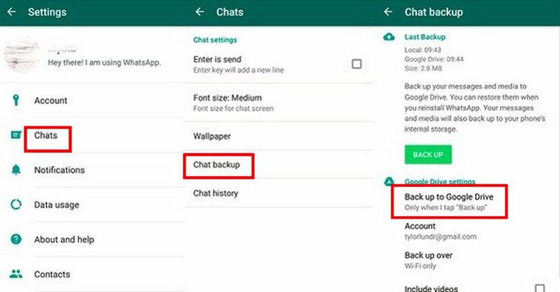 WhatsApp Google Backup