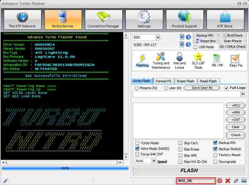 Advance Turbo Flasher Interface