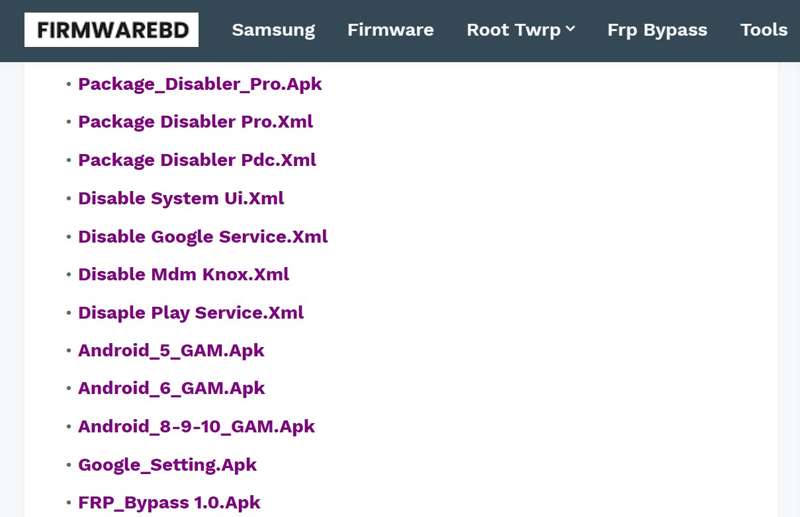 Frpfile Firmwarebd Interface