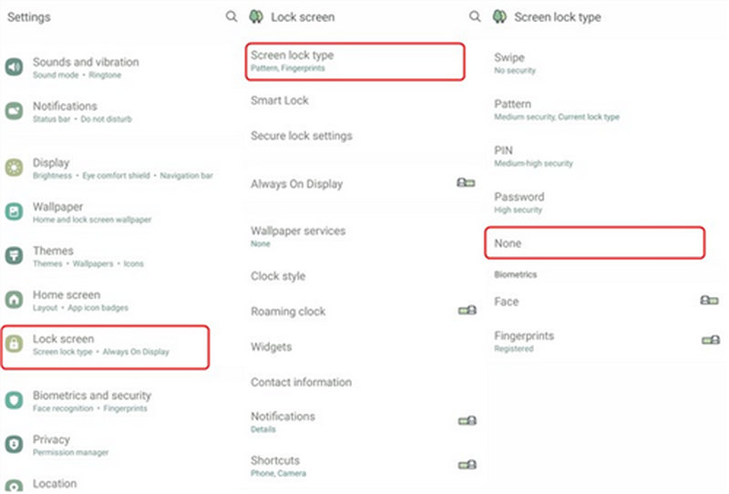 Remove Samsung Screen Lock