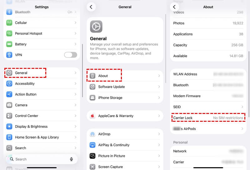 Vérifier le verrouillage opérateur iPhone