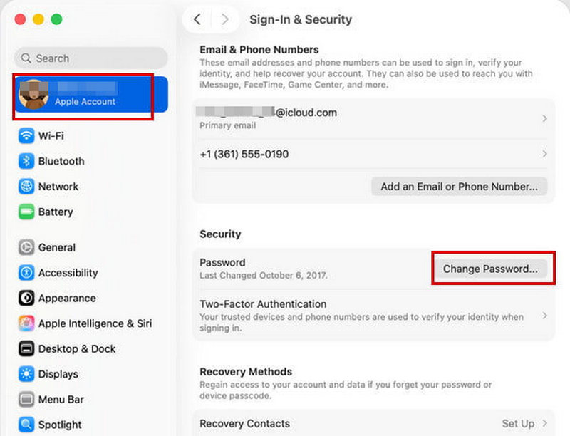 Change Apple ID Password Mac