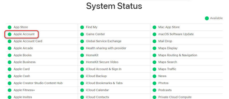 Apple Account Status