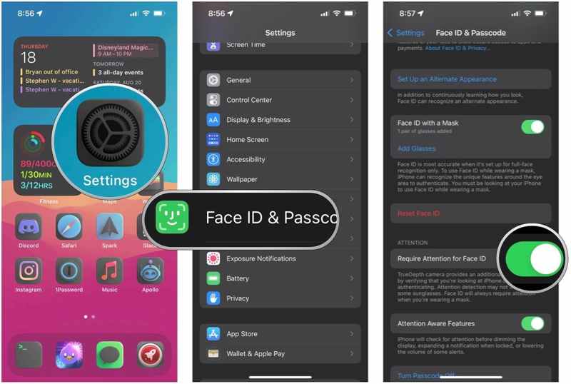 Kapcsolja ki a Figyelem FaceID-et