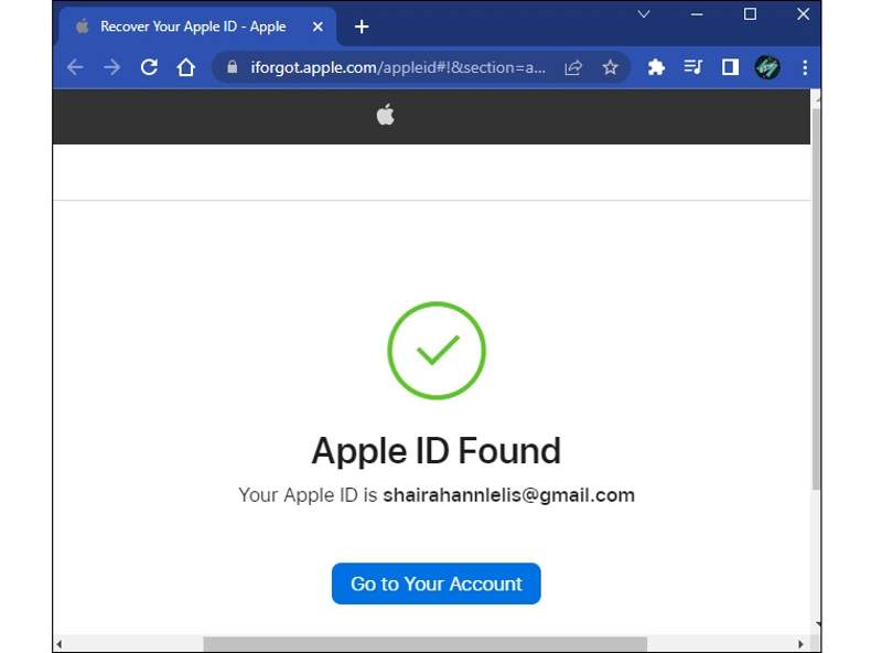 Apple-ID hittades