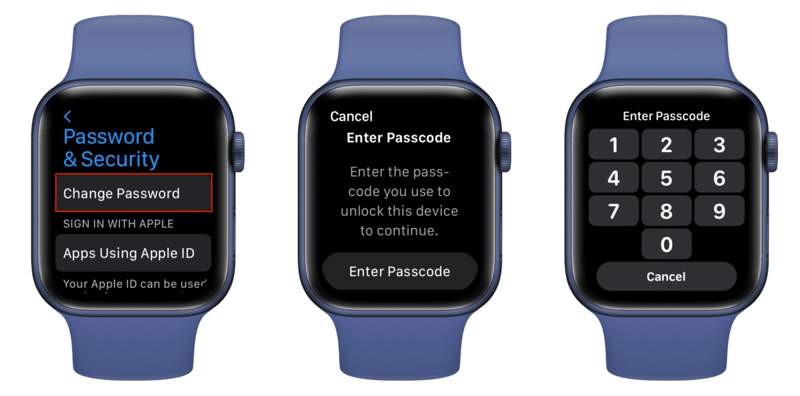 更改 Apple Watch 密码