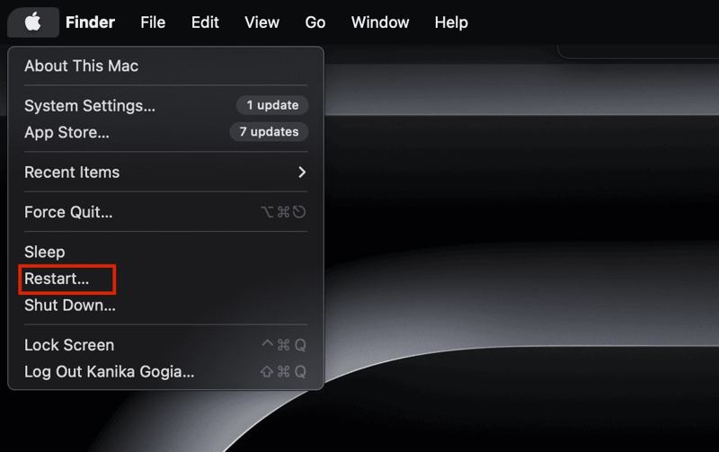 Reiniciar Mac
