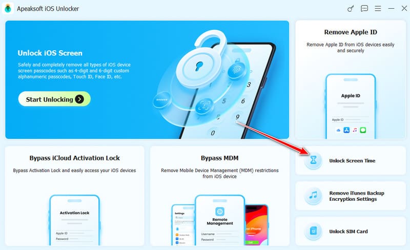 Выберите «Разблокировать экранное время»