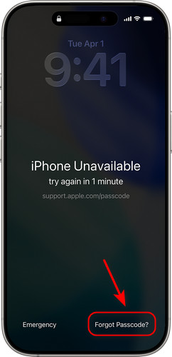 Återställ din iPhone via glömt lösenord