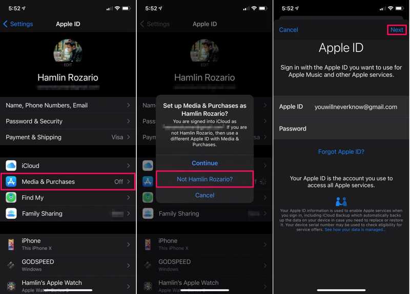 Change Apple ID App Store