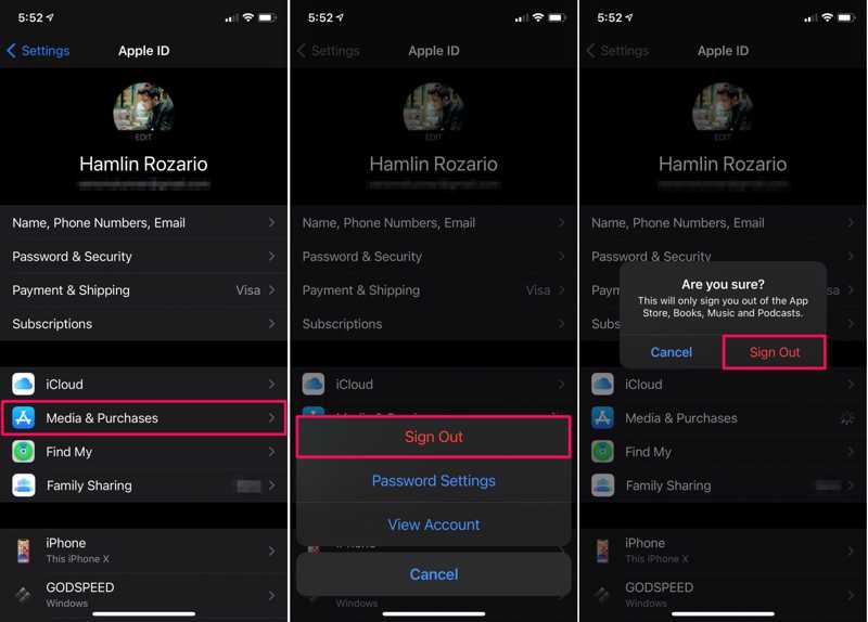 Sign Out Apple ID App Store