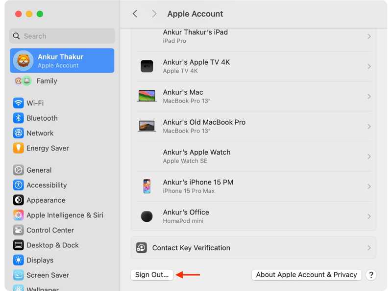 Sign Out Apple ID Mac