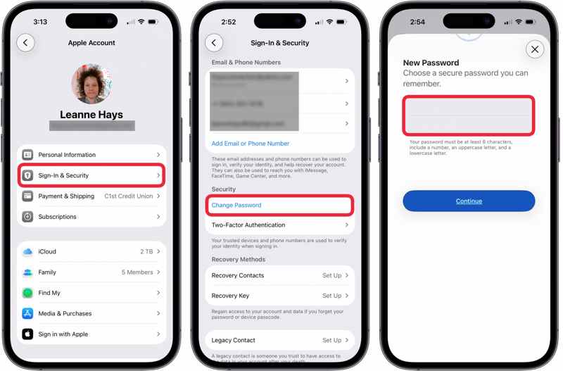 更改 iPhone 上的 AppleID 密碼