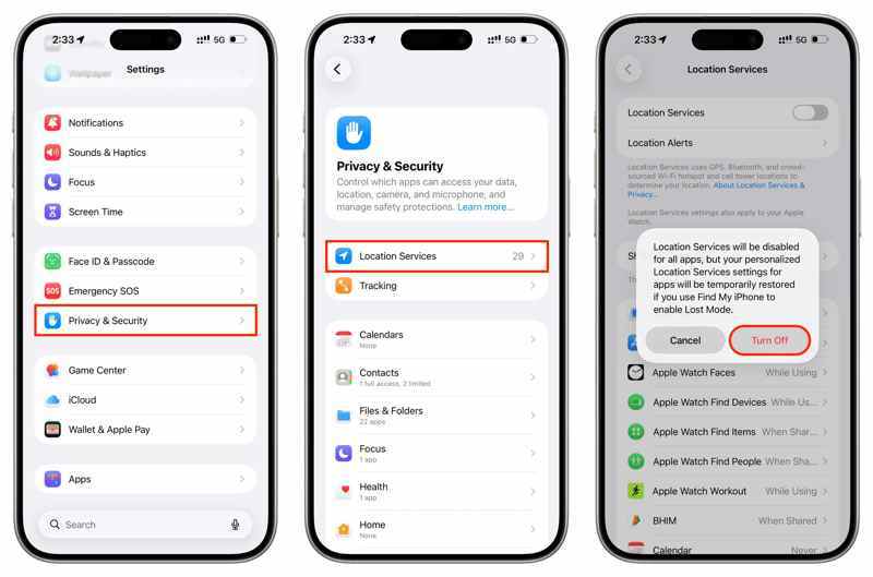 Turn Off Location Sharing