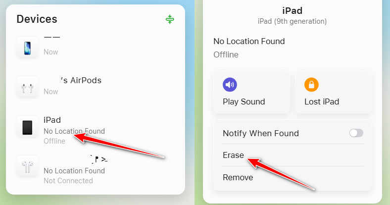 Turn Off iPad Passcode via iCloud.com