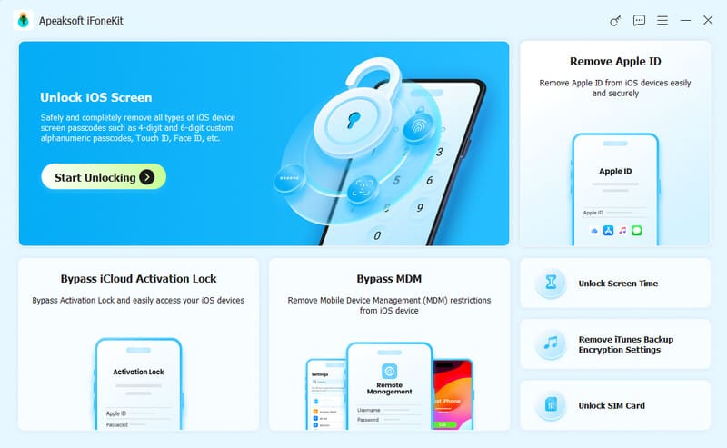 iFonekit iOS Unlocker-grensesnitt