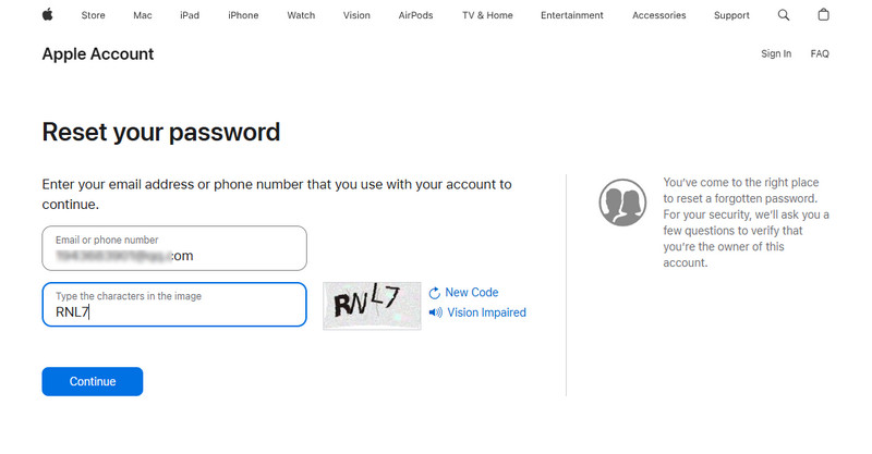 Voer Apple-account- en afbeeldingsgegevens in.