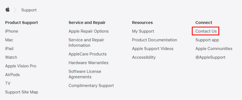Служба поддержки Apple Свяжитесь с нами
