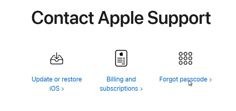 Служба поддержки Apple забыла пароль