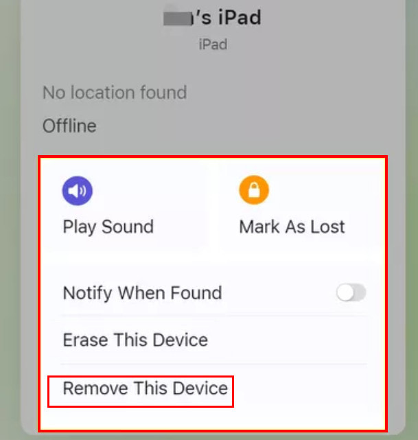 iCloud Удалить это устройство